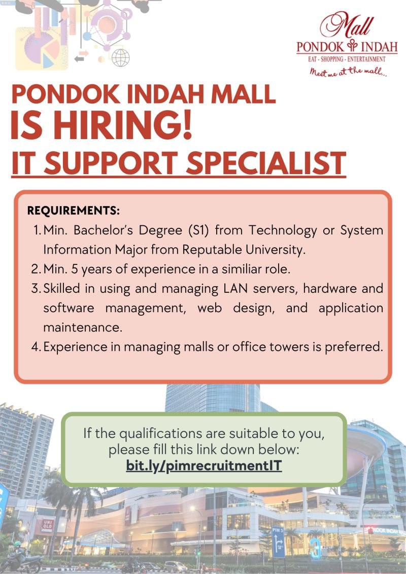 Pamflet Lowongan Kerja: IT Support Specialist