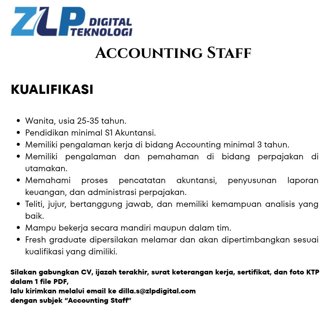 Pamflet Lowongan Kerja: Accounting Staff