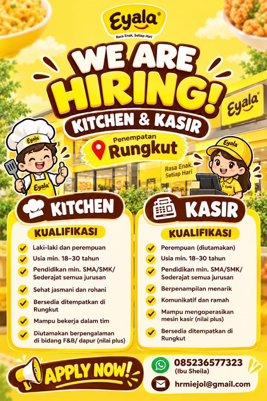 Pamflet Lowongan Kerja: Kitchen & Kasir