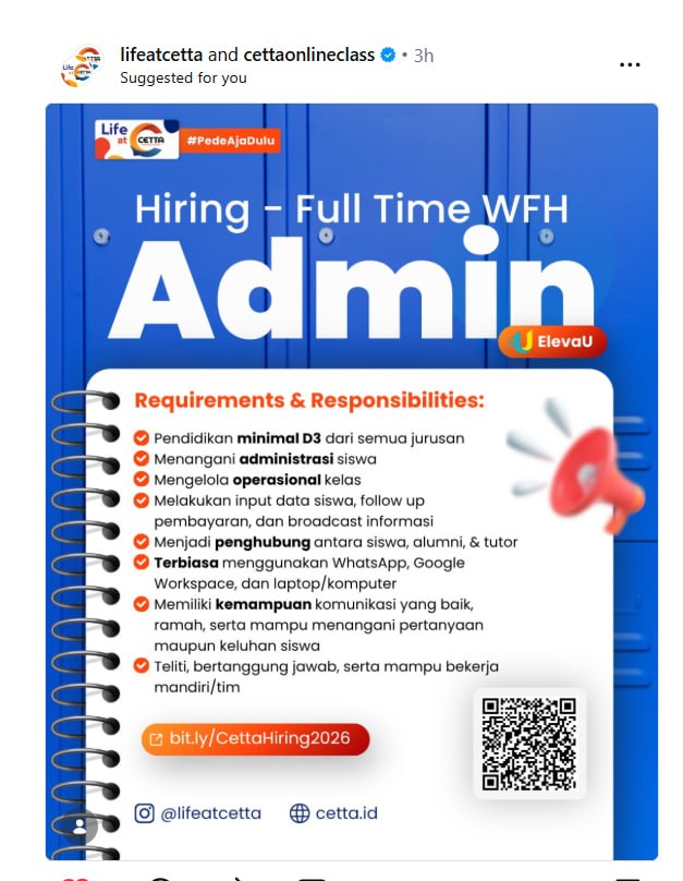 Pamflet Lowongan Kerja: Admin