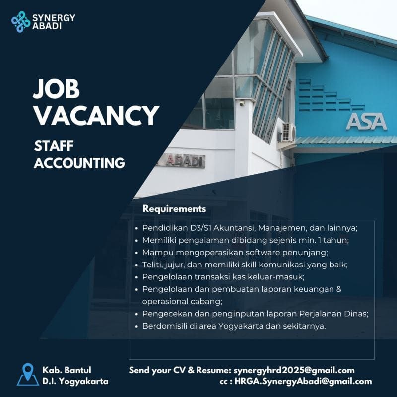 Pamflet Lowongan Kerja: Staff Accounting